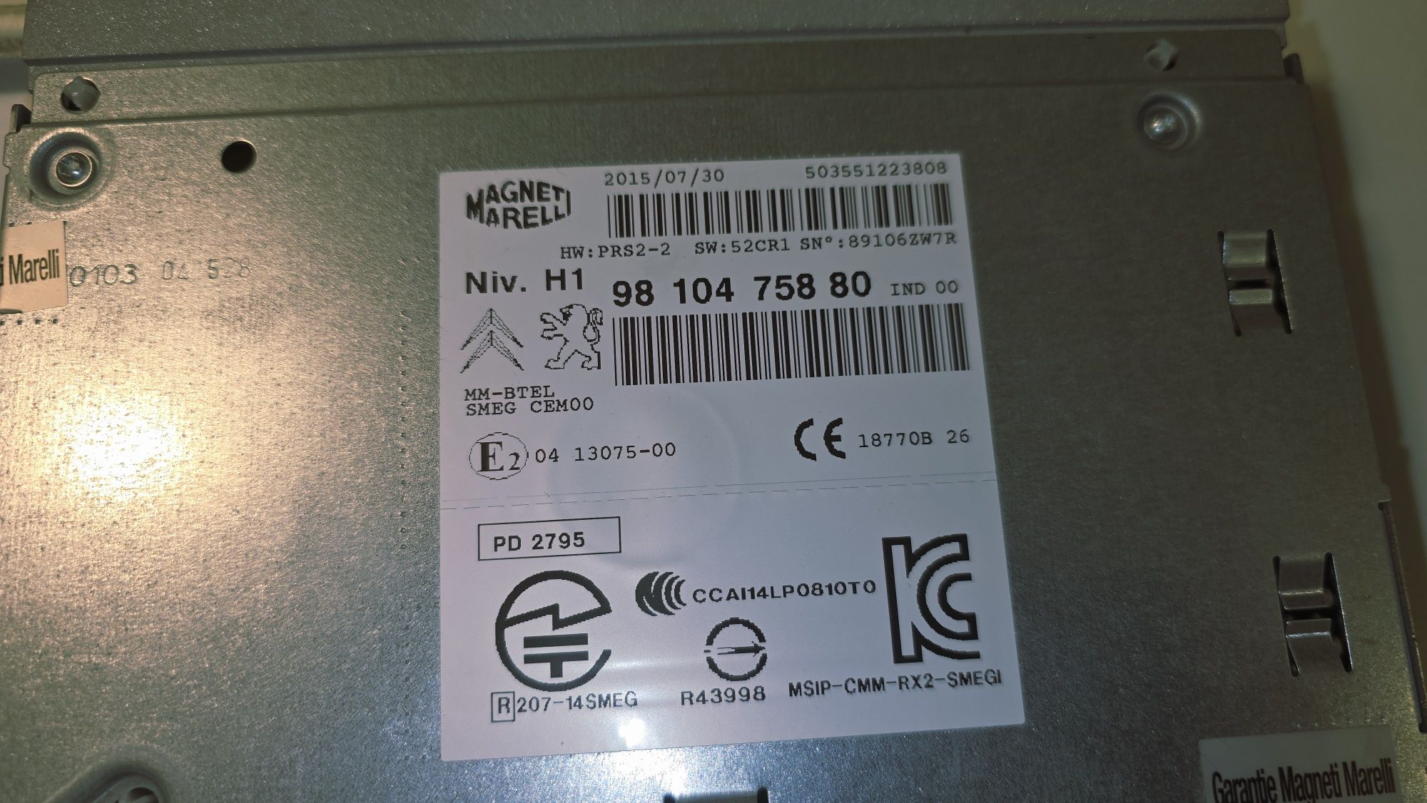 Oryginalna Nawigacja SMEG+ Ekran CD Peugeot 508 | Zestaw z 2015 r.