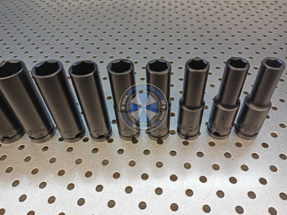 Nasadki Udarowe Długie 10-32mm 1/2" klucze nasadowe zestaw kluczy