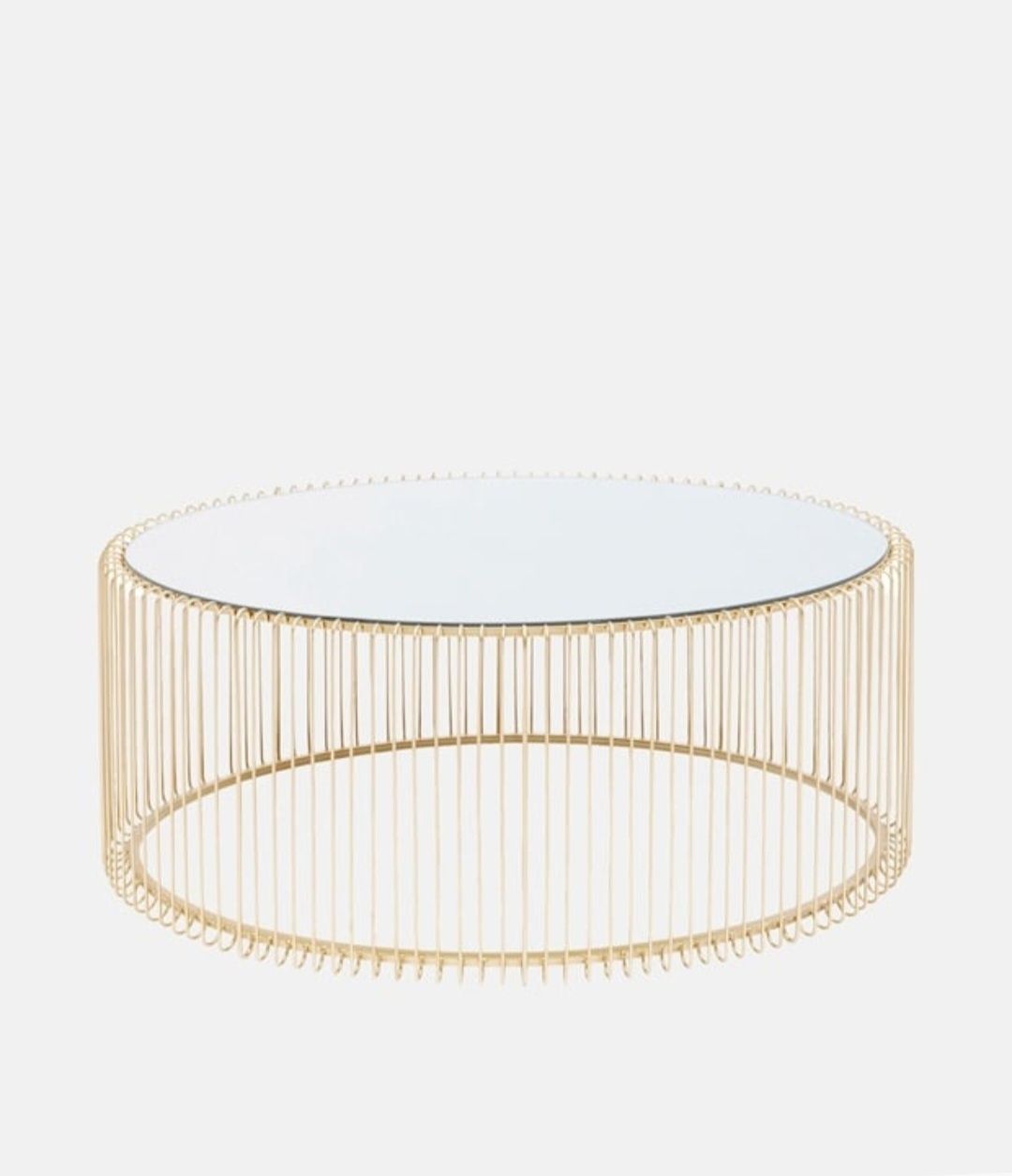 Mesa oval dourada para sala