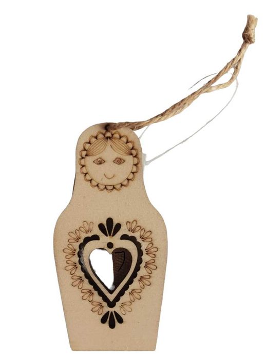 Zestaw 3 Drewnianych Zawieszek Na Choinke Serce