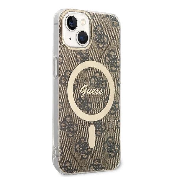 Etui Guess 4G Print MagSafe na iPhone 14 Plus + ładowarka indukcyjna -