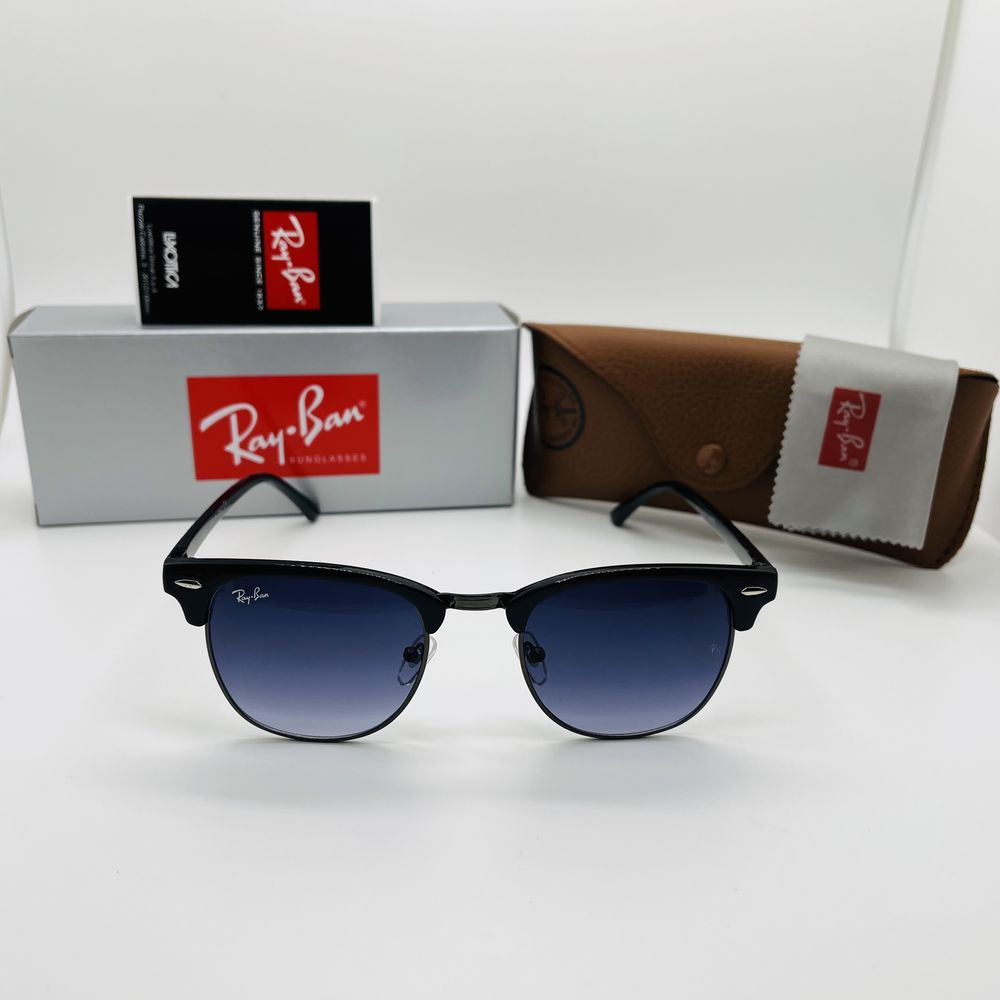 Солнцезащитные очки Ray Ban Clubmaster 3016 Glossy Black|Blue Grade