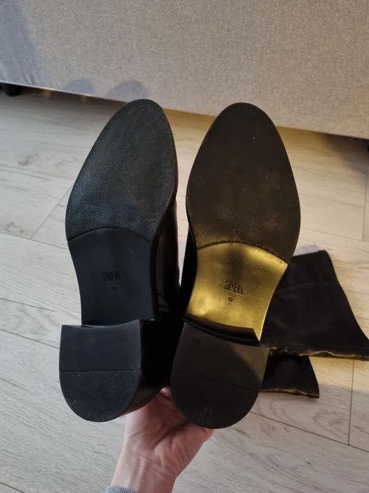 Długie czarne kozaki z wysoką cholewką Zara 39