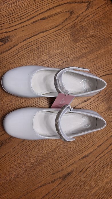 Buty Białe lakierki Nelli Blu, rozmiar 36 komunijne NOWE