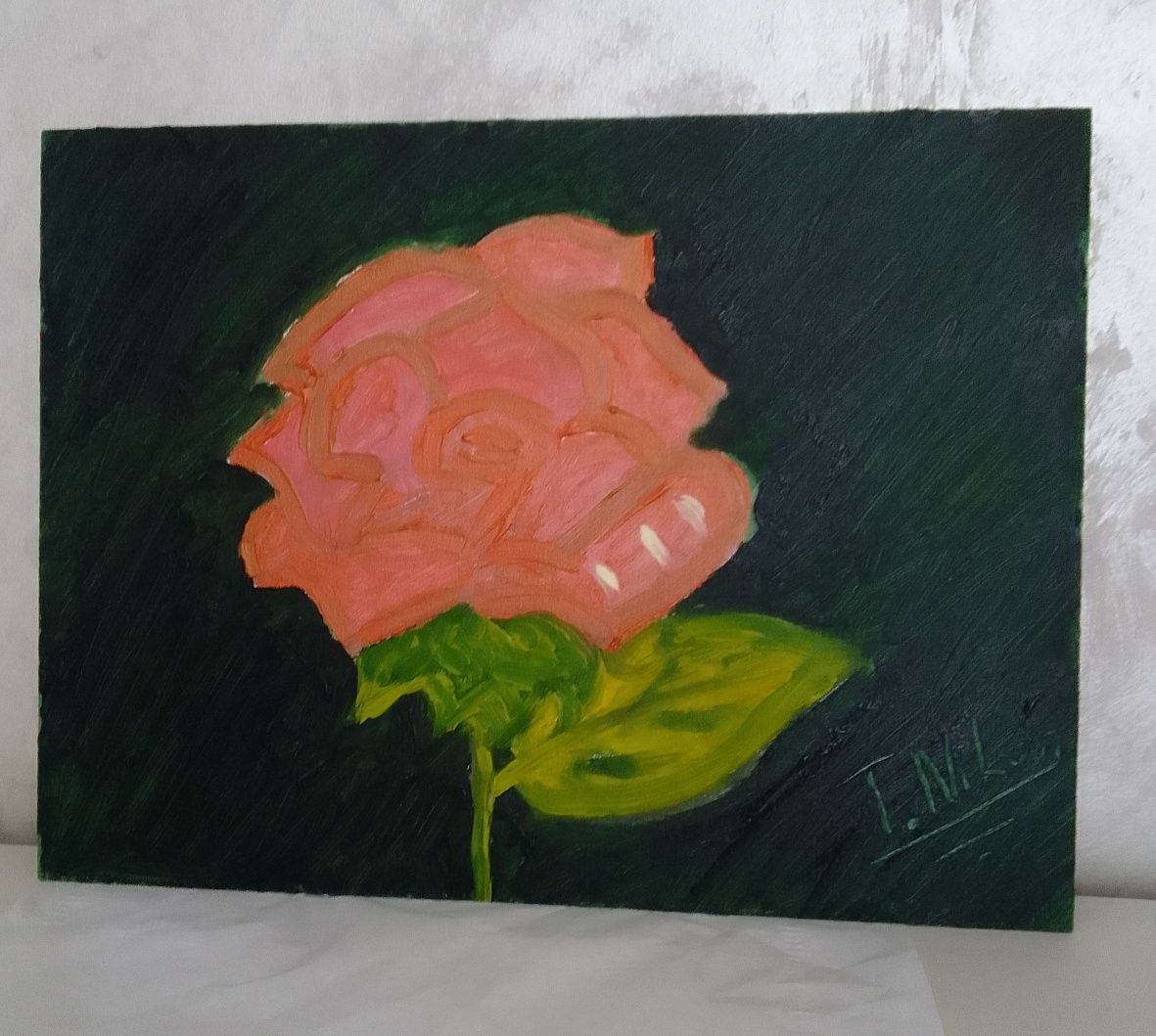 Картина "Перламутрова троянда" 2022