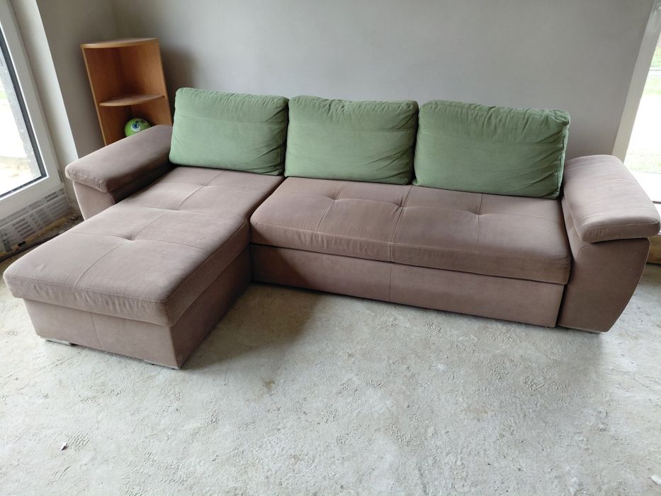 Kanapa narożna, narożnik z poduszkami, transport