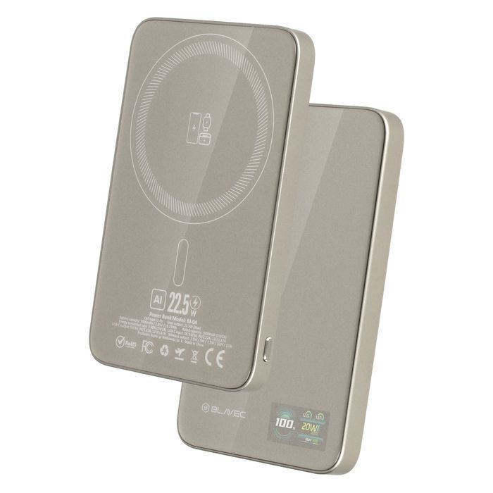 Power Bank 5000mAh BJ-04 Ultra Slim 7,8mm - Typ C - 22,5W magnetyczny