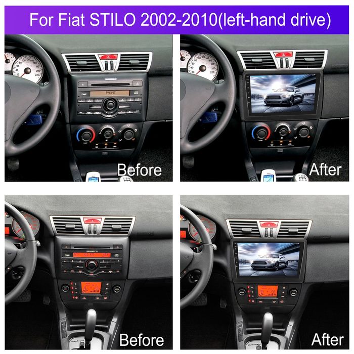 Rádio Fiat Stilo 2001-10 CarPlay/Android Auto 2/32GB BT GPS WiFi NOVO