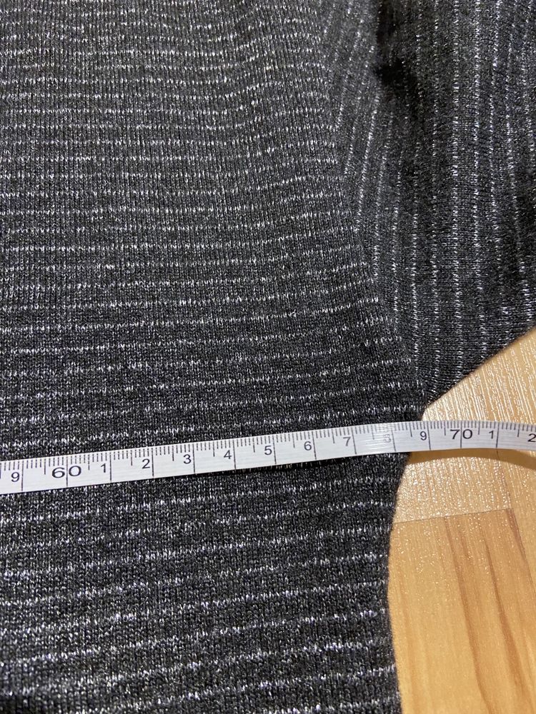 Czarna bluzka z brokatem damska plus size pacha 69 cm Vintage