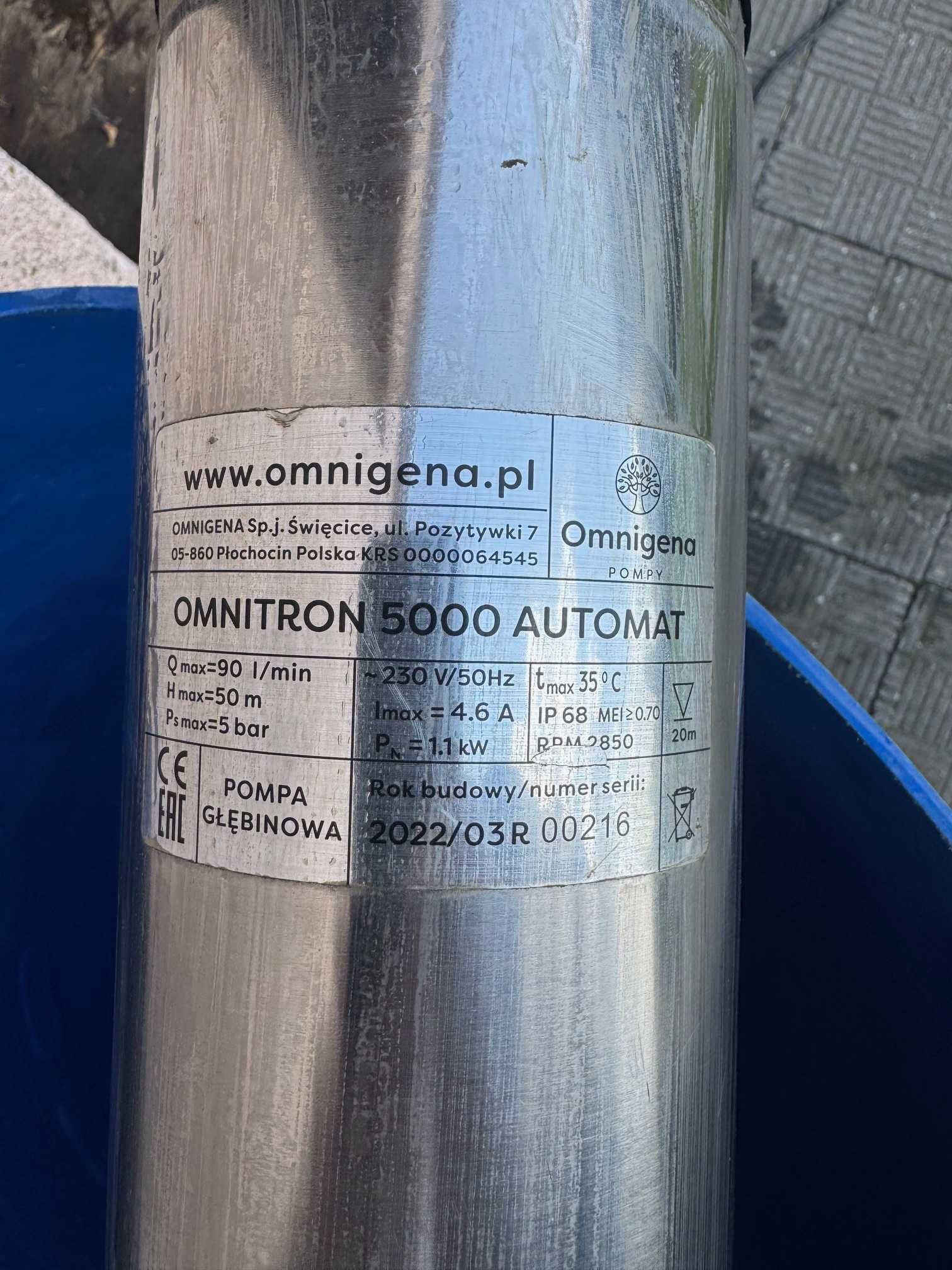 OMNIGENA Pompa głębinowa OMNITRON 5000 automat 230V