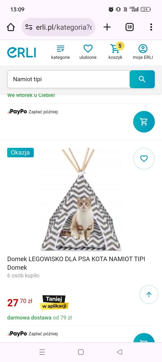 Namiot tipi dla psa lub kota