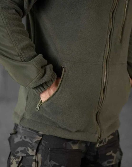 Тактическая флисовая кофта олива ЗСУ армейская флиска военная олива