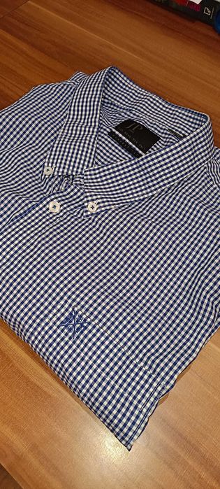 Casualowa koszula w kratkę z długim rękawem 6XL bawełniana Jupiter