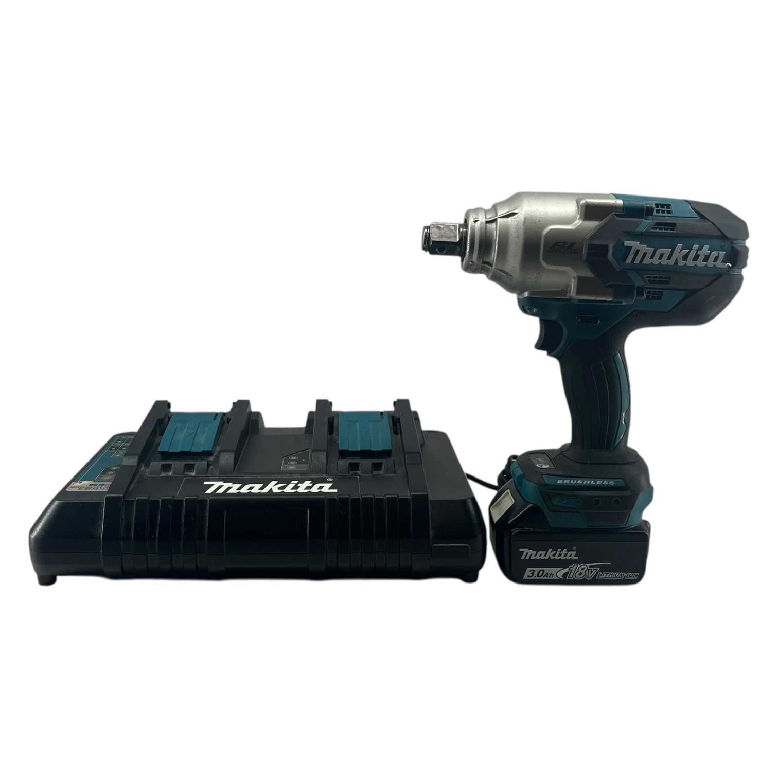 Klucz udarowy makita dtw1001+dwuportowa szybka ładowarka makita dc18rd