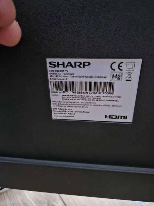 Tv sharp 70 cali 4k ultra hd.