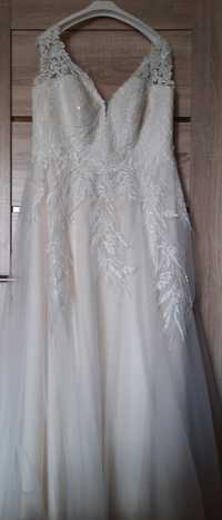 Suknia ślubna w kolorze ecru r. 46 z regulacją