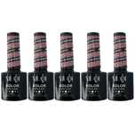5 x Niuqi Lakier Hybrydowy Uv/Led 5ml Brokat Różowe Złoto 1 ZESTAW