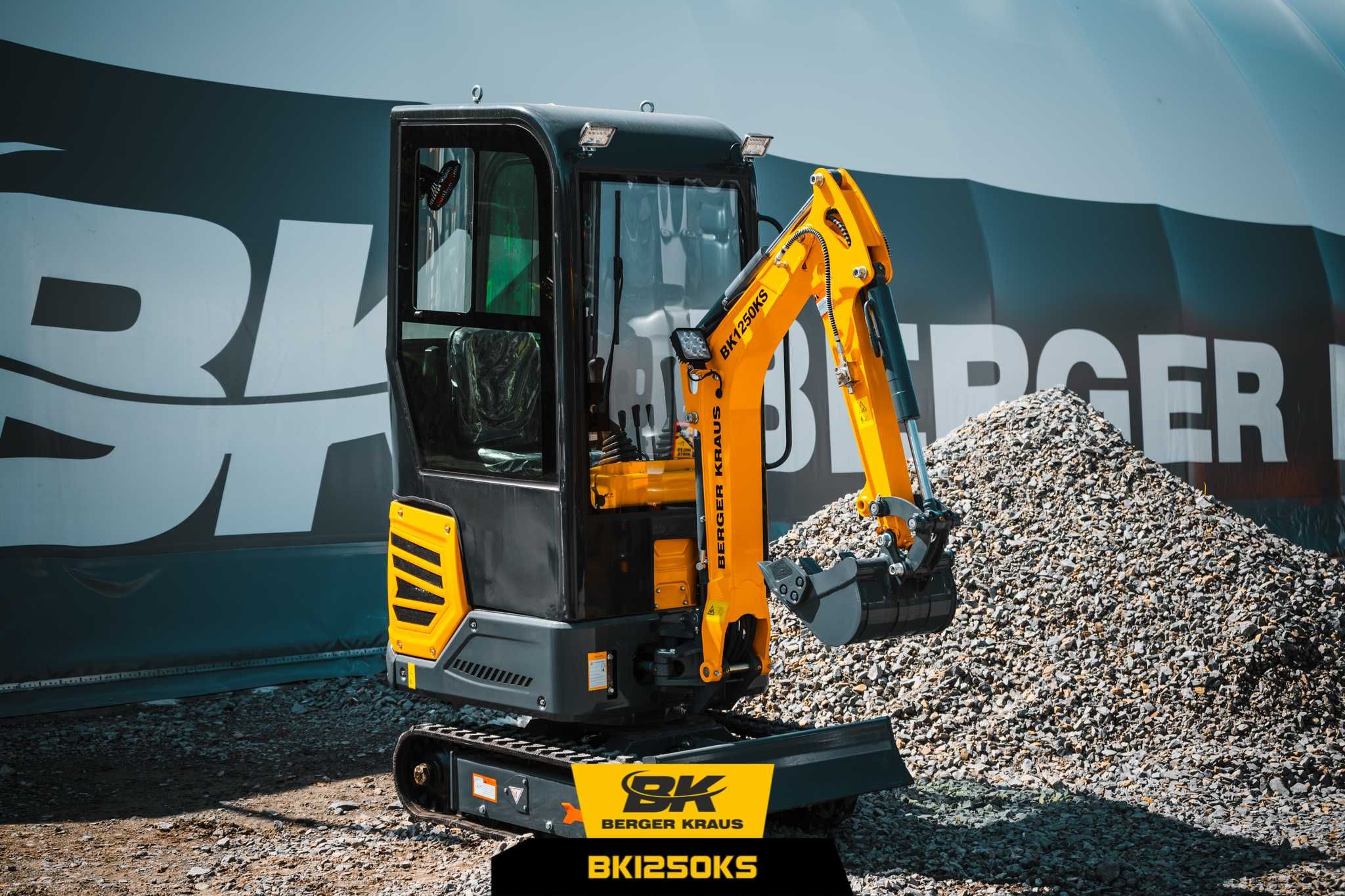 NOWA Mini Koparka Berger Kraus BK1250KSR z duża kabina KUBOTA