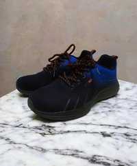 buty sportowe sneakersy eleganckie w świetnym stanie czarne niebieskie