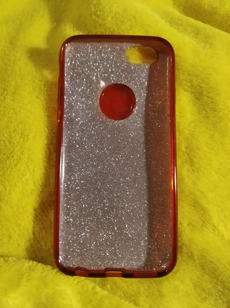 Мерцающий чехол для iPhone 6+/6S+ красный с блесточками