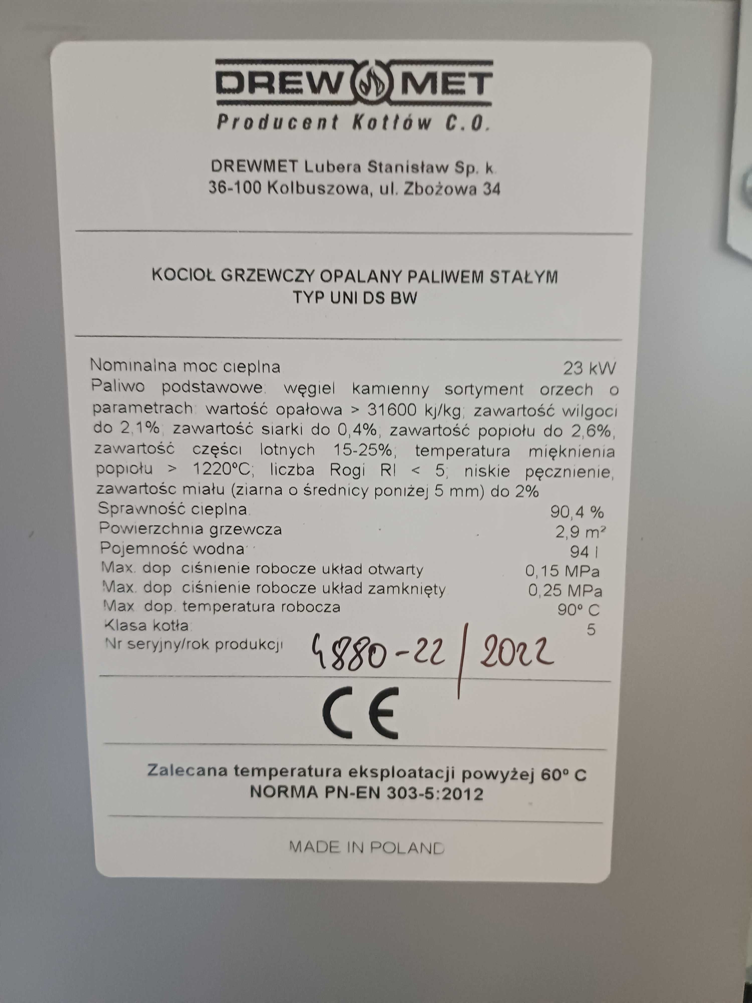 Kocioł Drew Met UNI DS 23 kW