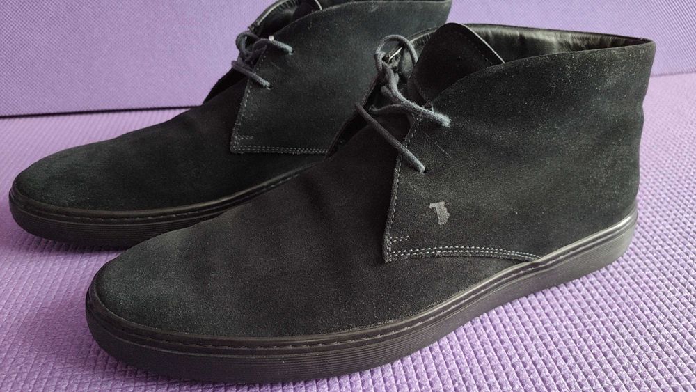 Чоловічі замшеві туфлі черевики Tod's 43 р 29 см  темносині Італія