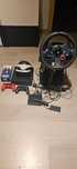 ps4 slim, VR I, kierownica logitech ze stojakiem, 2 kontrolery, kamera