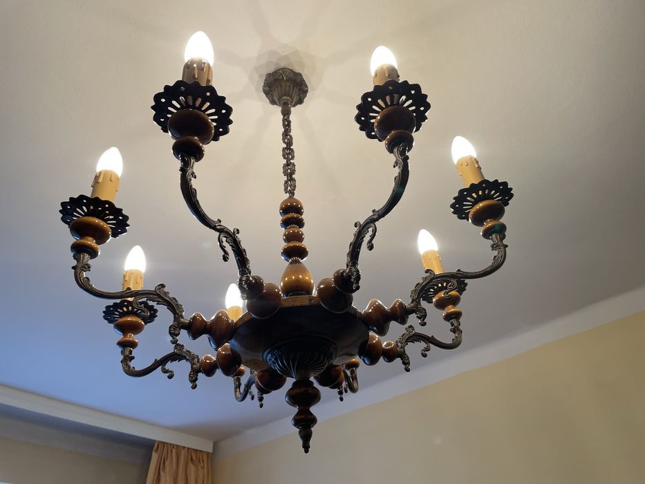 Żyrandol pałacowy lampa wisząca vintage PRL