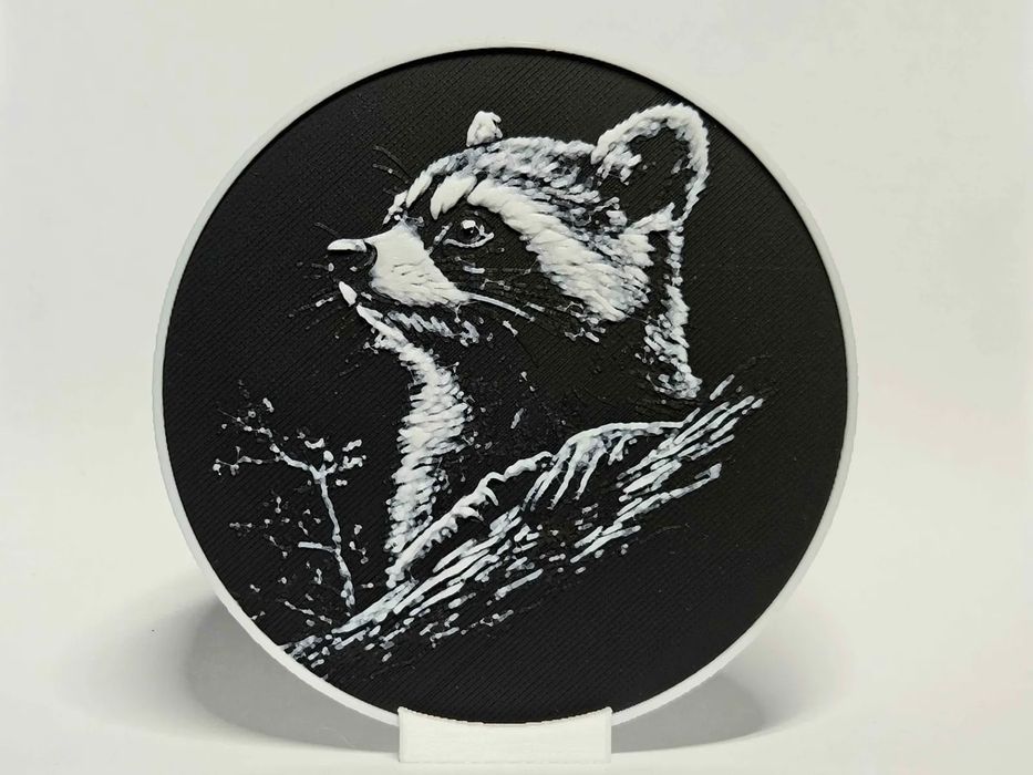 Base Copo (Coaster) Tema Raccoon