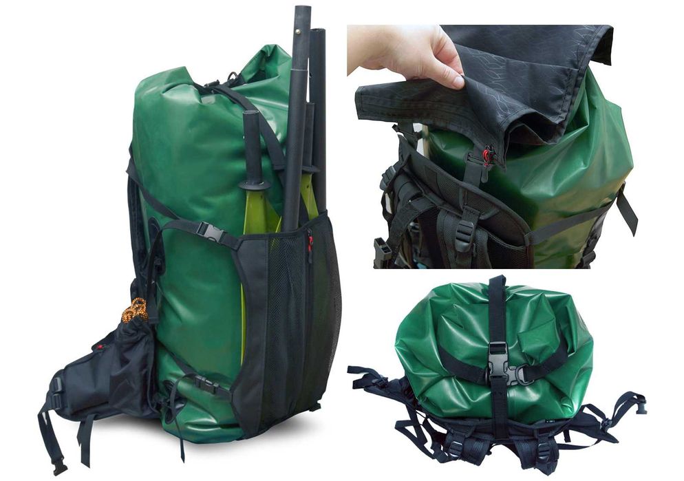 Plecak na packraft, kajak wodoszczelny wodoodporny duży z TPU 60l-80l