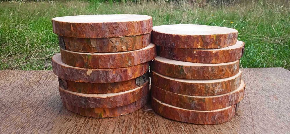 Plastry drewna, 25 sztuk, 15-20cm, krążki drewniane, na stroiki