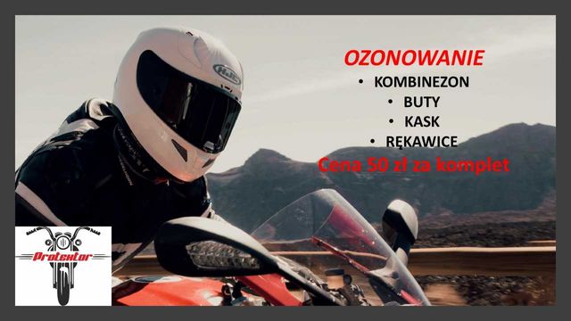 OZONOWANIE odzieży motocyklowej kombinezon, buty, kask