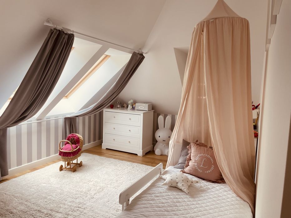 Baldachim Cotton Sweets pudrowy róż len