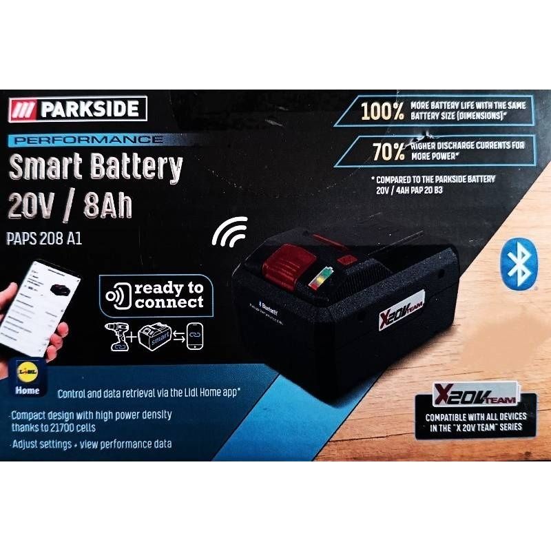 Аккумулятор 8А Parkside Performance Smart PAPS 208 батарея акумулятор