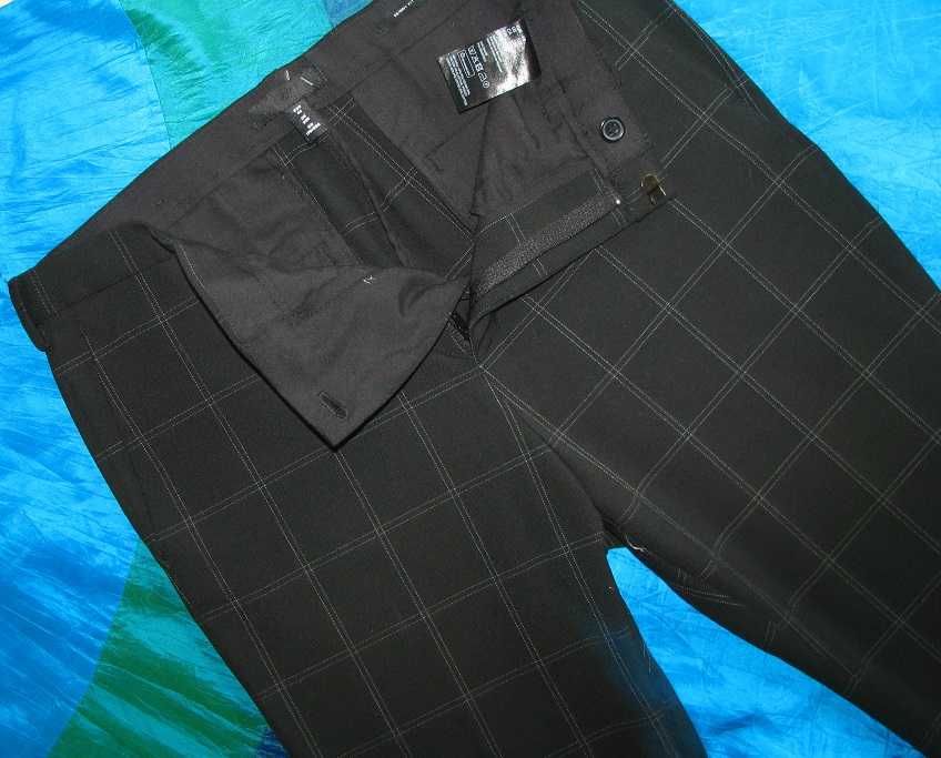 spodnie czarny skinny kratka H&M 40