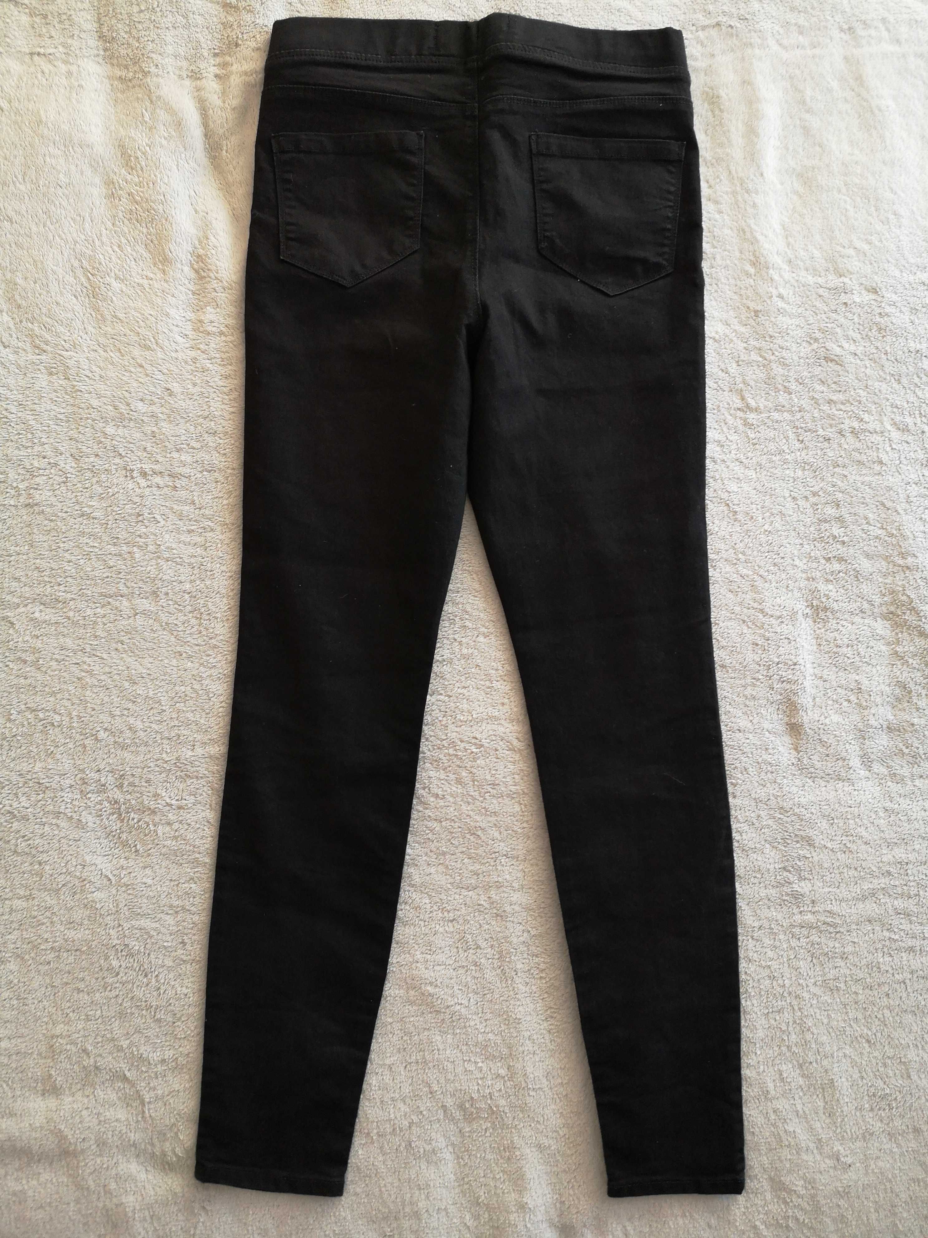 Czarne jeansowe spodnie tregginsy na gumie Pep&Co 40 jak nowe