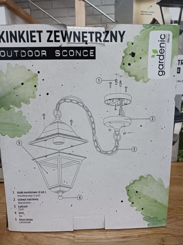 Nowa lampa Kinkiet GARDENIC zewnetrzny