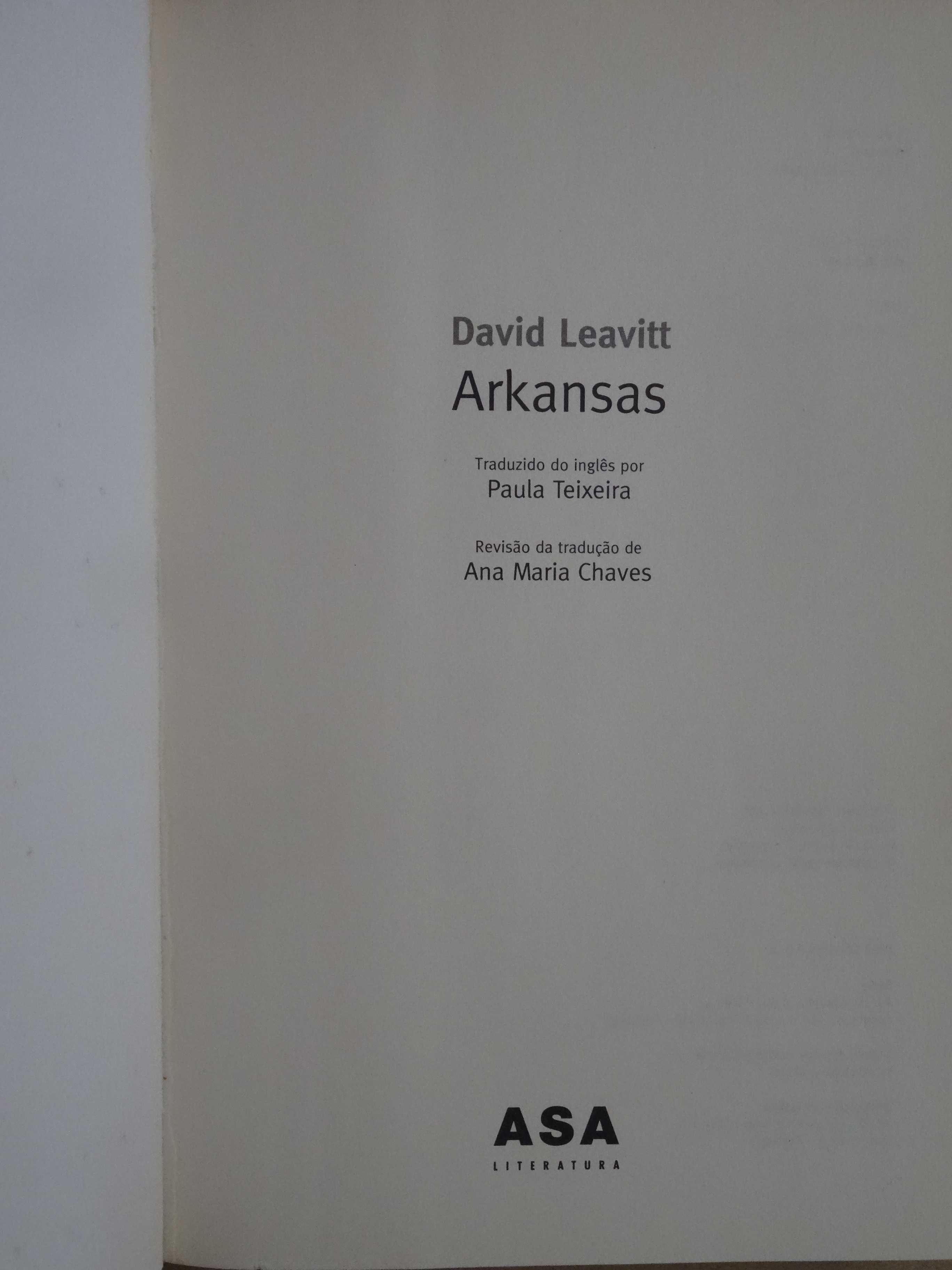 Arkansas de David Leavitt - 1ª Edição