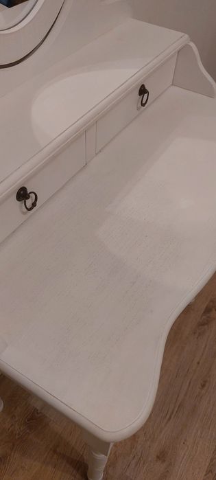Toaletka biała 3 szuflady, lustro