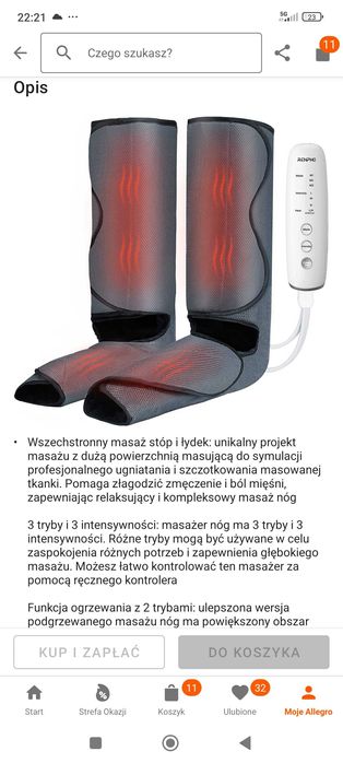 Masażer do nóg elektryczny