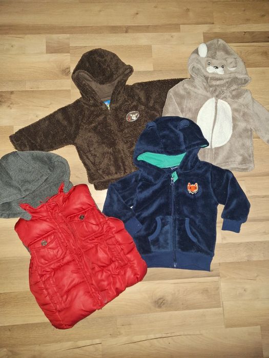 Bluzy polarowe i kamizelka 74-80cm