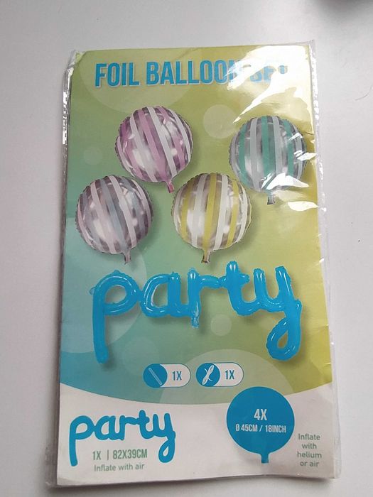 Zestaw balonów foliowych party impreza 5 elementów