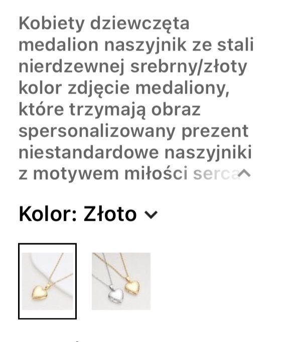 Puzderko otwierany naszyjnik .