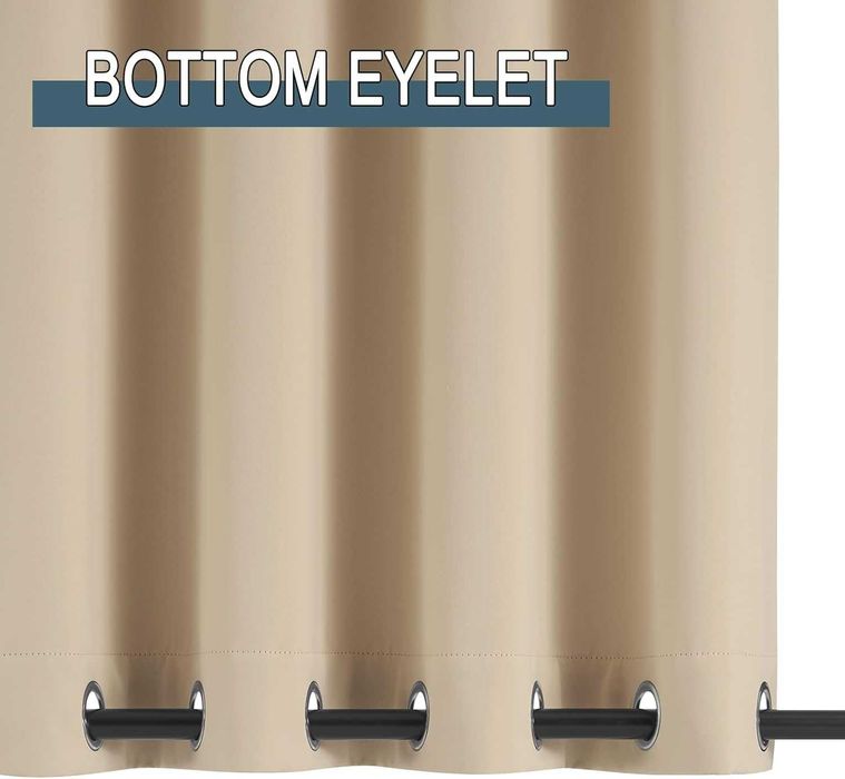 Zasłony zaciemniające Tarasowe kółka 243x132 - BEŻOWE-Pony Dance-2 SZT