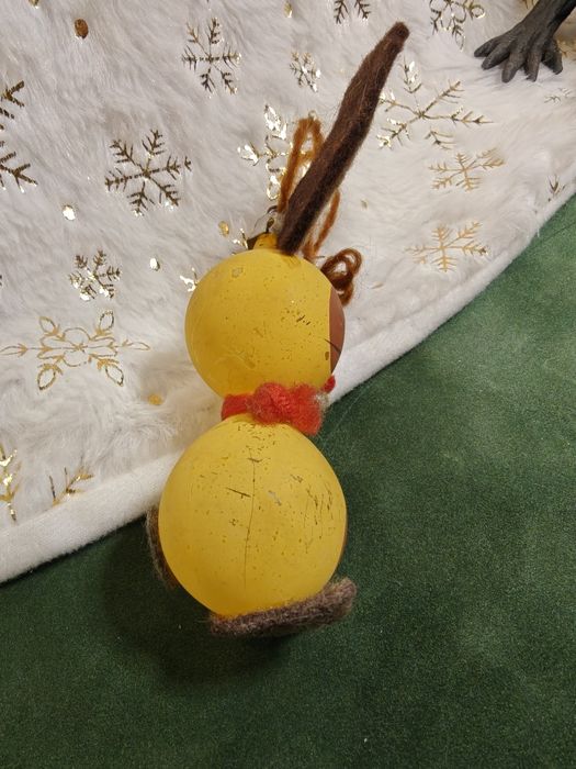 Bombka choinkowa Zajączek szkło PRL