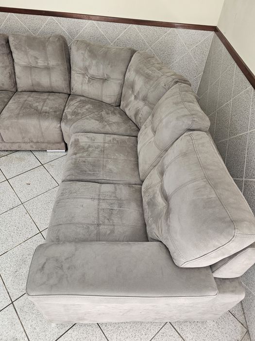Sofá cinza de canto com 2.50 x 2.50