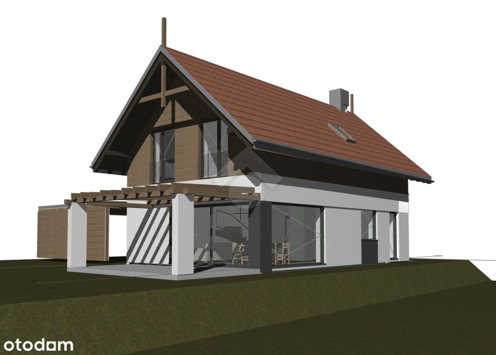 Dom wolnostojący, stan deweloperski, brak podatku PCC, działka 5,5ar