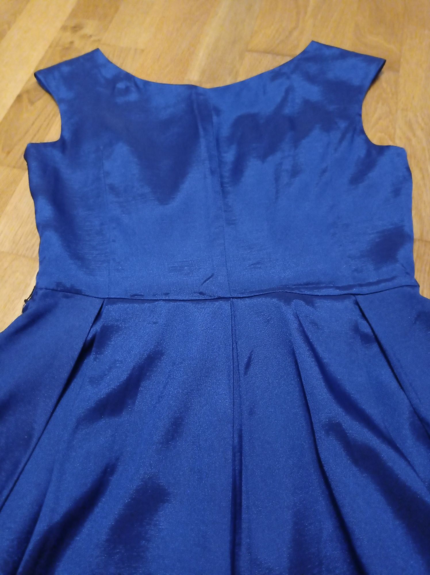 Kwatex sukienka w modrakowym kolorze,r. 40, Studniówka karnawał