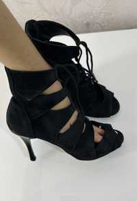 Туфлі жіночі для танців натуральна чорна замша (High heels)