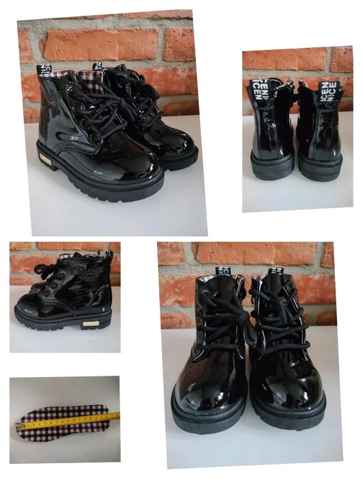 Elegancki lakierowane buty za kostkę na jesień dla dziewczynki